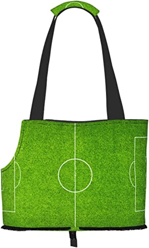 Green Football Stadium Field Soft Sided Travel Pet Carrier Tote Handtasche Tragbare kleine Haustier-Tragetasche Umhängetasche von GUVAA