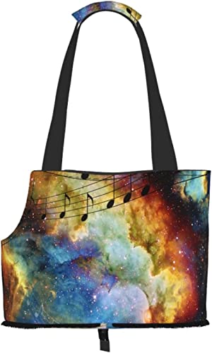 Music Note Space Stars Weiche Seiten Reise-Haustier-Tragetasche Tragetasche Tragbare kleine Haustier-Tragetasche Umhängetasche von GUVAA