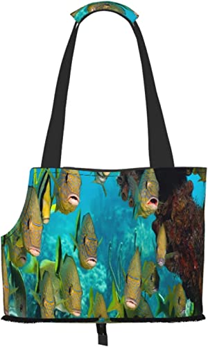 Tropical Fish Undersea Soft Sided Travel Pet Carrier Tote Handtasche Tragbare kleine Haustier-Tragetasche Umhängetasche von GUVAA