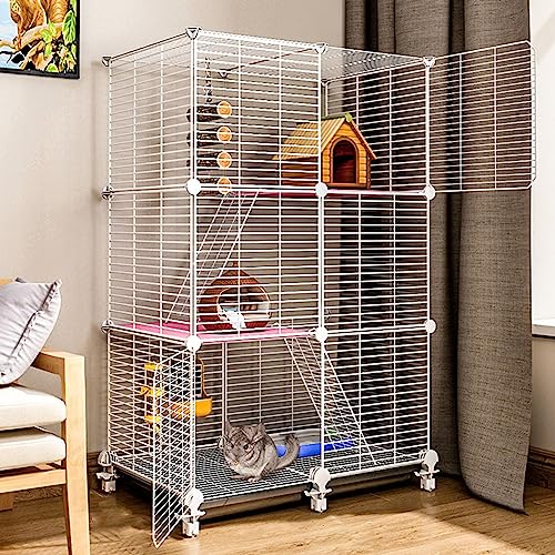 Meerschweinchen Käfig, Chinchillakäfig, Meerschweinchen Stall,Haustierkäfig,Meerschweinchenlebensraum für Ausgewachsene Ratten/Frettchen/Chinchillas, Kleintierkäfig mit Abnehmbarer Rampe und Plattform von GUYOS