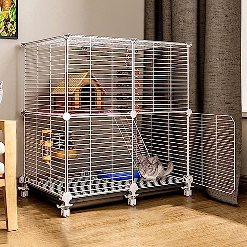 Meerschweinchen Käfig, Chinchillakäfig, Meerschweinchen Stall,Haustierkäfig,Meerschweinchenlebensraum für Ausgewachsene Ratten/Frettchen/Chinchillas, Kleintierkäfig mit Abnehmbarer Rampe und Plattform von GUYOS