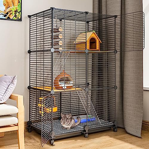 Meerschweinchen Käfig, Chinchillakäfig, Meerschweinchen Stall,Haustierkäfig,Meerschweinchenlebensraum für Ausgewachsene Ratten/Frettchen/Chinchillas, Kleintierkäfig mit Abnehmbarer Rampe und Plattform von GUYOS