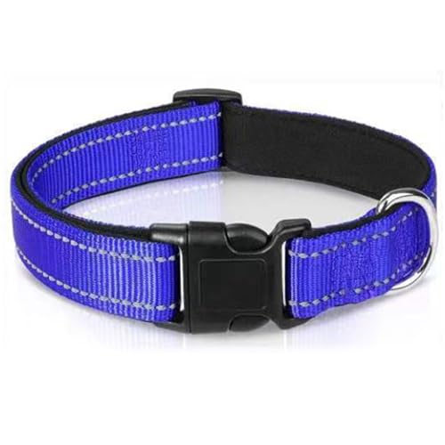 Hundehalsband, reflektierend, gepolstert, Neopren, Haustierhalsband, verstellbare Nylon-Halsbänder für extra kleine und Welpenhunde, XS, Marineblau von GUsoul