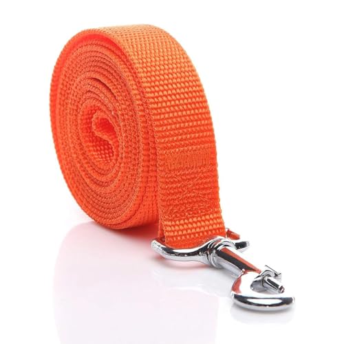 Trainingsleine für Hunde, 3 m, verstellbare lange Leine mit gepolstertem Griff und Aufbewahrungstasche, ideal für Welpen, mittelgroße und große Hunde (Orange) von GUsoul