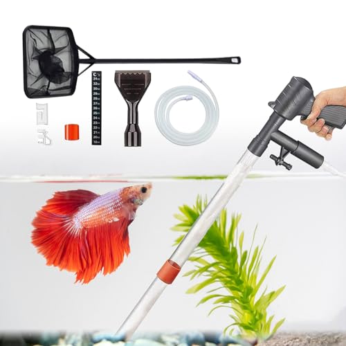 GVRGO Aquarium-Reinigungswerkzeug-Set, Aquarium-Reiniger-Set, Werkzeuge mit Griff, Seetangschaber, Fischernetz, Schwammbürste, Wandbürste, fortschrittliches Reiniger-Set von GVRGO