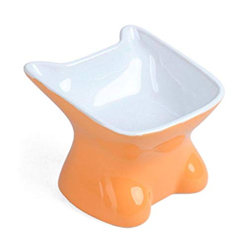 Haustier schusselHaustier schusselPet Ceramic Bowl Nette Cartoon Trinker Feeder Hund Katze Fütterung Spender Behälter Pet Wasser Feeder-Orange von GVRPV