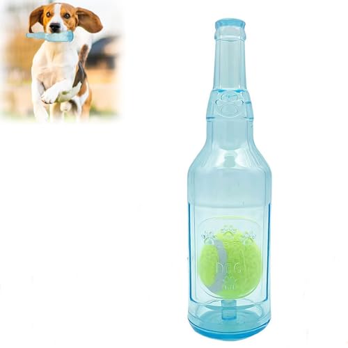 GXFCAI Crunchnplay Flaschenspielzeug, Flasche Kauspielzeug für Hunde, Wasserflasche Spielzeug für Hunde, Plastikflasche Spielzeug für Hunde, Hundespielzeug Wasserflasche Cruncher mit Ball von GXFCAI