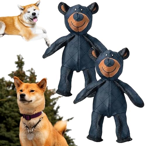 GXHNB Unbreakable Bear Dog Toy, Unbreaka-Bear, Indestructible Bear Dog Toy, Indestructible Bear, Unbreaka-Bear Dog Toy, Aggressive Chewers Indestructible Stuffed Plush Dog Squeaky Toy (2pcs) von GXHNB