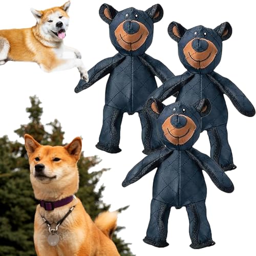 GXHNB Unbreakable Bear Dog Toy, Unbreaka-Bear, Indestructible Bear Dog Toy, Indestructible Bear, Unbreaka-Bear Dog Toy, Aggressive Chewers Indestructible Stuffed Plush Dog Squeaky Toy (3pcs) von GXHNB