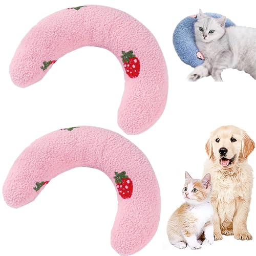 GXJIXF Calming Pillows for Dog, Ultra Soft Senior Cat Toys, Dog Calming Pillows, Cat Blankets for Indoor Cats to Providing Support of Pet Neck for Dogs and Cat (Pink*2) von GXJIXF