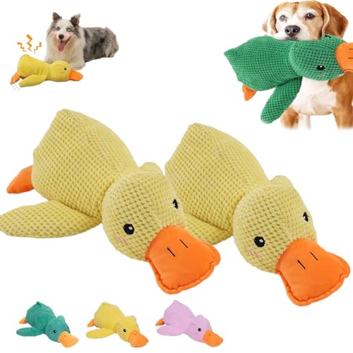 GXJIXF The Mellow Dog Calming Duck, Mellow Dog Calming Duck Dog Toy, Quack-Quack Duck Dog Toy Dog Calming (Yellow*2) von GXJIXF