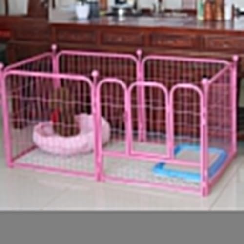 GYDUHYE Laufgitter für kleine Hunde, faltbarer Welpengehege (Größe: 142 x 71 x 80 geeignet für 15 kg, Farbe: Pink) von GYDUHYE