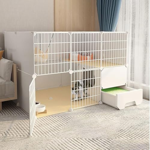 Katzenkäfige – Indoor-Katzenkäfig, Katzenlaufstall, Katzengehege für Balkon, abnehmbarer Metalldraht, für den Innenbereich, Heimwerker, Käfig, Frettchenkäfig, Meerschweinchenkäfig, Katzenkäfig – für von GYDUHYE