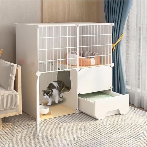 Katzenkäfige – Indoor-Katzenkäfig, Katzenlaufstall, Katzengehege für Balkon, abnehmbarer Metalldraht, für den Innenbereich, Heimwerker, Käfig, Frettchenkäfig, Meerschweinchenkäfig, Katzenkäfig – für von GYDUHYE