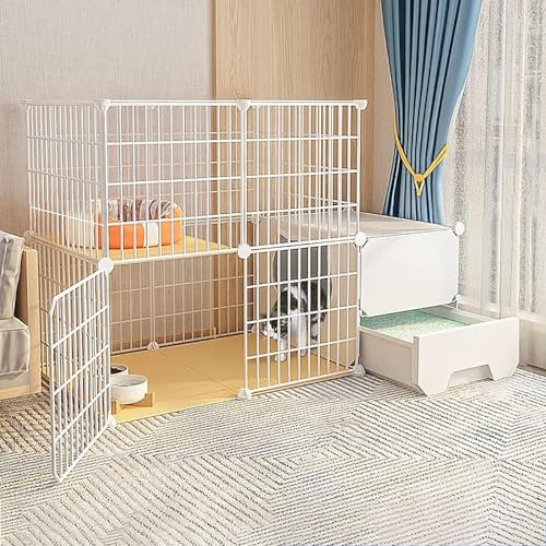 Katzenkäfige für den Innenbereich, Katzenlaufstall, Katzengehege für Balkon, abnehmbarer Metalldraht, für den Innenbereich, Heimwerker, Käfig, Frettchenkäfig, Meerschweinchenkäfig, Katzenkäfig – für von GYDUHYE