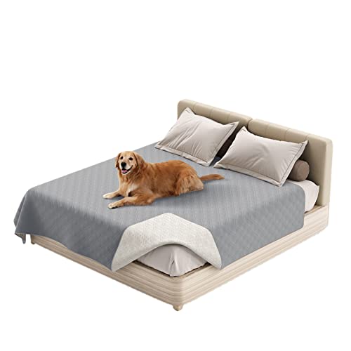 100% wasserdichte Sofabezüge Schonbezug Für Hunde Hundebettdecke Haustierdecke Für Möbel, Bett, Couch, Sofa, Wendbar, Leicht (40x50in | 101 * 127cm,Light Gray) von GYHH