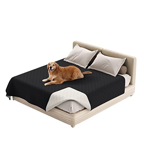 GYHH 100% wasserdichte Sofabezüge Schonbezug Für Hunde Hundebettdecke Haustierdecke Für Möbel, Bett, Couch, Sofa, Wendbar, Leicht (52x82in | 132 * 208cm,Black) von GYHH