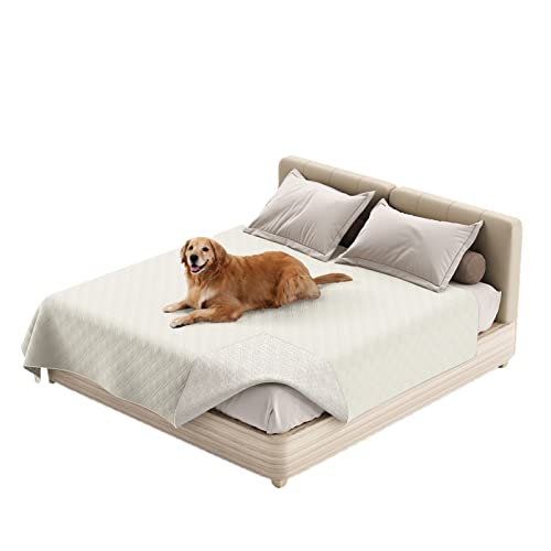 GYHH 100% wasserdichte Sofabezüge Schonbezug Für Hunde Hundebettdecke Haustierdecke Für Möbel, Bett, Couch, Sofa, Wendbar, Leicht (52x82in | 132 * 208cm,Lvory) von GYHH