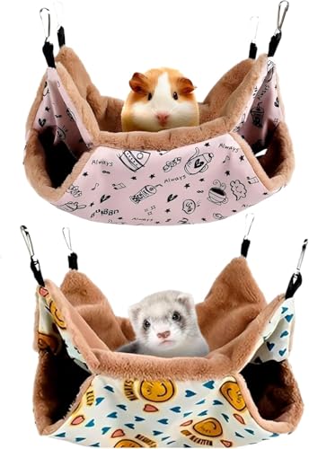 Hängematten für Meerschweinchen, Ratten, Frettchen, warme Betten für Kleintiere, Haustiere, Eichhörnchen, Ratten, Frettchen, Käfigzubehör und Spielzeug für Zuckergleiter, Meerschweinchen, Hamster (1. von GYJZZW