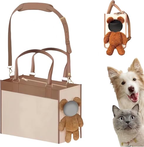 Modische Tragetasche für kleine Hunde, PU-Leder, praktische Haustier-Tragetasche für kleine und mittelgroße Hunde und Katzen, Welpentasche, stilvolle Haustier-Handtasche zum Ausgehen und Reisen (A1, von GYJZZW