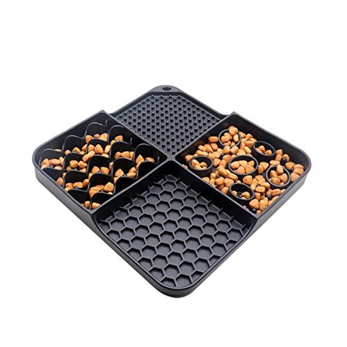 GYOUZA Hundeleckmatte aus Silikon,Slow Feeder Hundenapf aus Silikon für Hund und Katze | 20,3 x 20,3 x 0,9 Zoll Slow Feeder Hundenäpfe, Futtermatte für Hunde, Hundeleckpad von GYOUZA