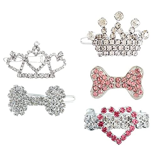 GYSURYB 5 StüCke Welpen Kristall Strass Haarspange Friseur Haarschmuck Hund Headwear Pet Grooming Produkte von GYSURYB