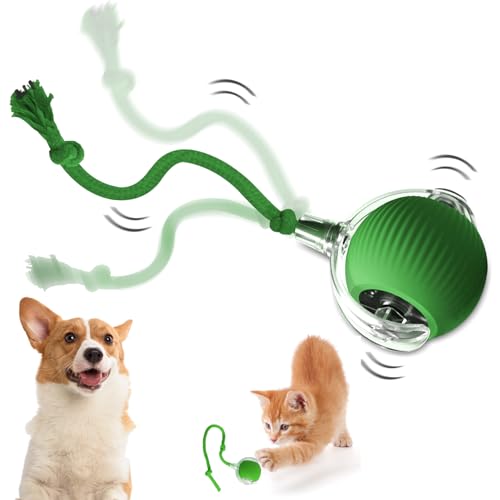 GYZGirlover Chewie-Hundeball, interaktiver Hundeball, Chewie-Ball für Katzen, Hunde, interaktives Katzenspielzeug, Rollball, Hundeball, 360° intelligent, automatisches Rollen, für große kleine Katzen von GYZGirlover