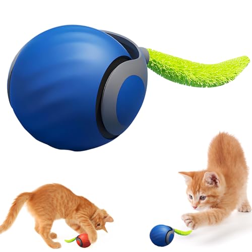 GYZGirlover Speedy Tail 2.0, Speedy Tail Katzenspielzeug, interaktiver Hundeball, interaktives Katzenspielzeug, Rollball, Hundeball, 360° intelligent, automatisches Rollen, für große kleine Katzen und von GYZGirlover