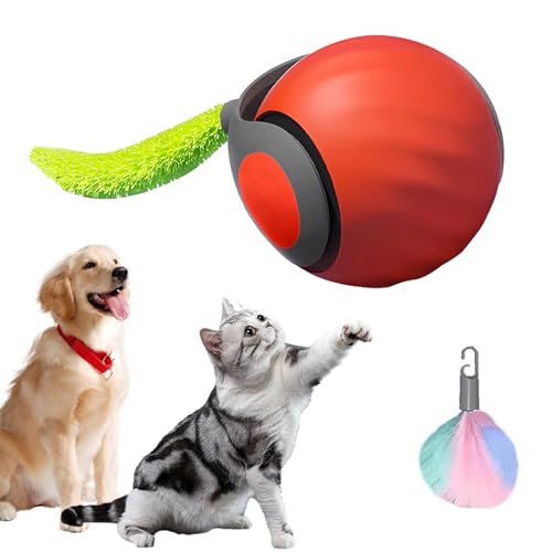 GYZGirlover Speedy Tail 2.0, Speedy Tail Katzenspielzeug, interaktiver Hundeball, interaktives Katzenspielzeug, Rollball, Hundeball, 360° intelligent, automatisches Rollen, große kleine Katzen und von GYZGirlover