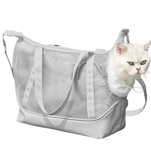 Katzen-Ausflugstasche, Netz-Reisetasche Für Haustiere, Atmungsaktive Katzentasche, Verstellbare Haustier-Reisetasche Für Auto, Einkaufen, Reisen, Spazierengehen von GZBMEZS