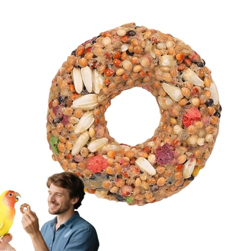 Leckerbissen Für Nymphensittiche | Spielzeug Für Wellensittiche | Getreide Beißring Donut-Form Futterbeschäftigungsspiel Für Volierenvögel Unzertrennliche & Sittiche Aktivitätsförderung Leckerbissen Für Nymphensittiche | Spielzeug Für Wellensittiche | Getreide Beißring Donut-Form Futterbeschäftigungsspiel Für Volierenvögel Unzertrennliche & Sittiche Aktivitätsförderung von GZBMEZS