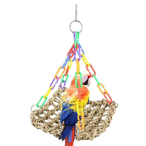 Vogelspielzeug Hängematte, Hängematte Swing - Webenseilschwungmatte | Lounger, farbenfrohe Kauspielzeug, Vögel Käfigzubehör für Sittiche Conure Cockatiel von GZBMEZS