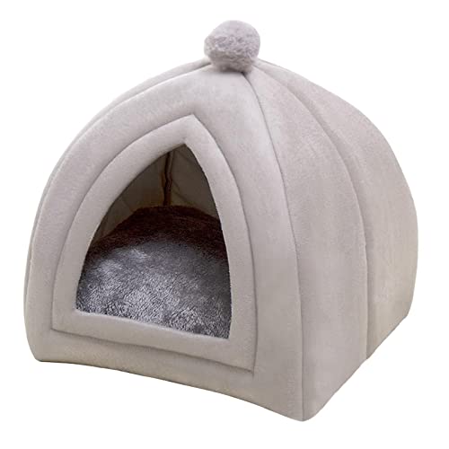 GZDZ Cozy Cave Haustierbett, waschbar, warmes Haus für Katzen und kleine Hunde, Welpenzelt (Grau, XL) von GZDZ