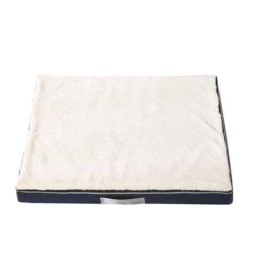 GZDZ Extra großes Hundebett aus Memory-Schaum mit abnehmbarem, waschbarem, wasserdichtem Bezug (weiß-blau, 100 x 75 x 10 cm) von GZDZ