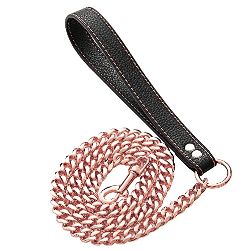 GZMZC Hundehalsband, hochglanzpolierter Edelstahl, kubanische Glieder, stark, robust, kaufest, für kleine Hunde (12 mm, 25,4 cm) von GZMZC