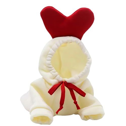 GabChi Jerséis para perros Perro Lindo Abrigo De Peluche En Invierno Sudadera Con Capucha Ropa Térmica Ropa De Mascota Abrigo De Perro Gato-Corazón Rojo-M von GabChi