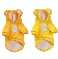 GabChi Jerséis para perros Perro Lindo Abrigo De Peluche En Invierno Sudadera Con Capucha Ropa Térmica Ropa De Mascota Abrigo De Perro Gato-Oso Amarillo-Extra Grande von GabChi