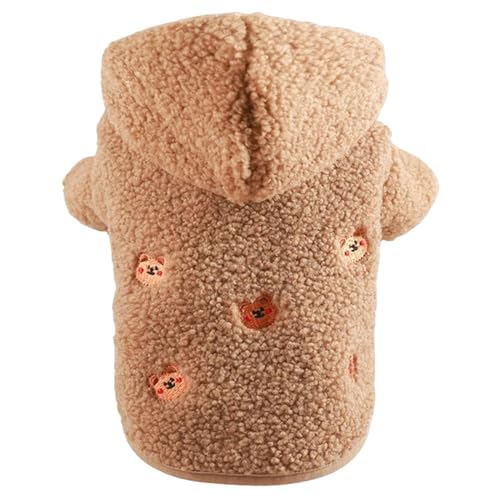 GabChi Ropa de perro de invierno Ropa De Cachorro De Invierno Para Mascotas Para Perros De Gato De Invierno Ropa De Mascota De Vellón De Invierno Abrigo Con Capucha-Marrón-S 2-3 kg von GabChi