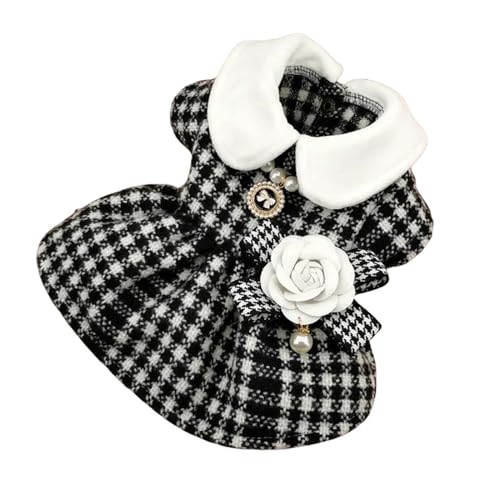 GabChi Ropa de perros Ropa De Mascota Otoño/Invierno Vestido A Cuadros Dulces Vestidos Princesa Princesa Gato Camisa Linda-Arco De Collar De Falda-L von GabChi