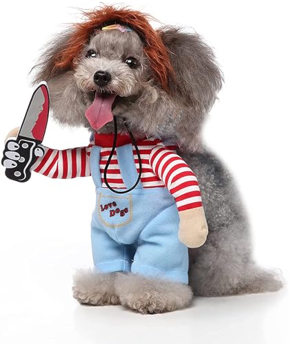 Deadly Doll Dog Costume, Funny Pet Outfits for Halloween, Cat Cosplay Appeal for Party Large von GabeFish