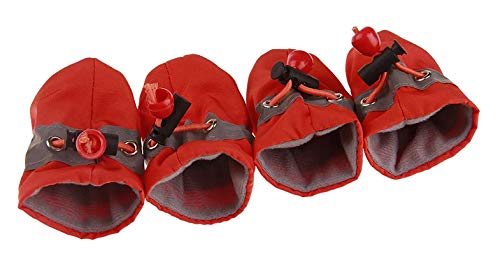 GabeFish Rutschfeste Hundesocken, Schuhe, verstellbarer Kordelzug, Stiefel, Pfotenschutz für kleine, mittelgroße Haustiere, Katzen, Orange, Größe S von GabeFish