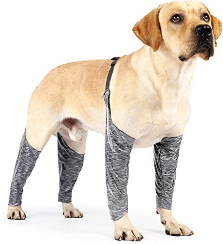 Hunde-Leggings gegen Lecken, Urinieren, Genesungsärmel, Hundeärmel für Wunden, Vorder- und Hinterbeine, Grau, Größe 3XL von GabeFish