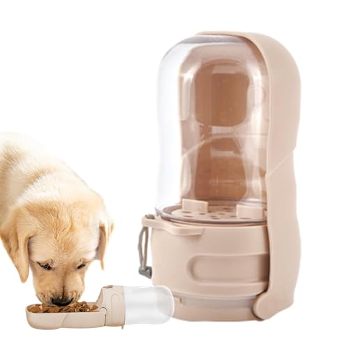 Gacqpli Hundereisen Wasserflasche Spender, Hundwasserflasche mit Food Bowl,2 in 1 Haustier liefert Trinken | Hundereisenzubehört von Gacqpli