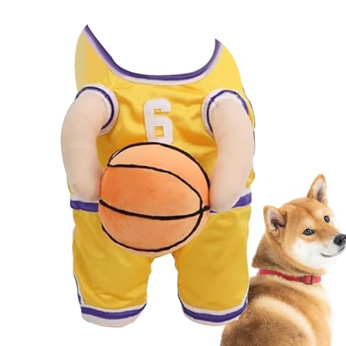 Hunde-Basketball Kostüm Mit Ball, Hunde Basketball Kostüm, Dog Basketball Halloween Player Costume, Lustiges Dress Up Sport Outfit, Cosplay Kleidung von Gacqpli