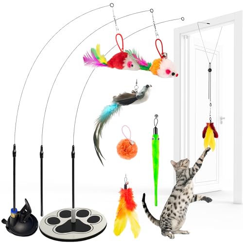 Saugnapf Katzenspielzeug Interaktive Vogelsimulation Katzenspielzeug Set Katze Vogel Spielzeug Interaktive Vogelsimulation Katzenboden Saugnapf Katzenspielzeug für Indoor Katzen Interaktives von Gadgetsology