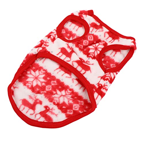 Gadpiparty 2 STK Haustier Weihnachtskleid Pudel Hund Santa Kostüm Hunde-Weihnachts-Outfit Welpen-Bodysuit Warme Kleidung Aus Welpenvlies Tierkostüm Ausrüstung Korallenvlies Hündchen von Gadpiparty