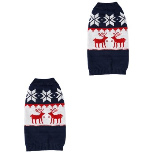 Gadpiparty 2 STK Kleidung Für Haustiere Welpen Pullover Weihnachtskatze Warme Kleidung Pullover Mit Wasserfallkragen Weihnachtlicher Hundepyjama Welpen-Outfits Weihnachten Acryl Wintermantel von Gadpiparty