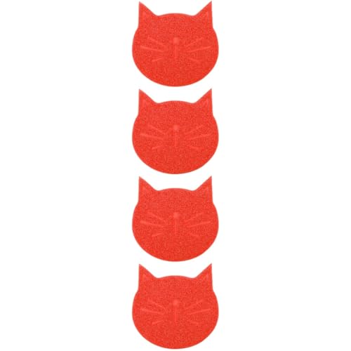 Gadpiparty 4 Stück Katzenförmige Matte Fütterungszubehör Tierfuttermatte Katzen-Tischset Katzenfutter Kätzchen-Futtermatte Katzenfuttermatte Hund + Matten + Für + Böden von Gadpiparty