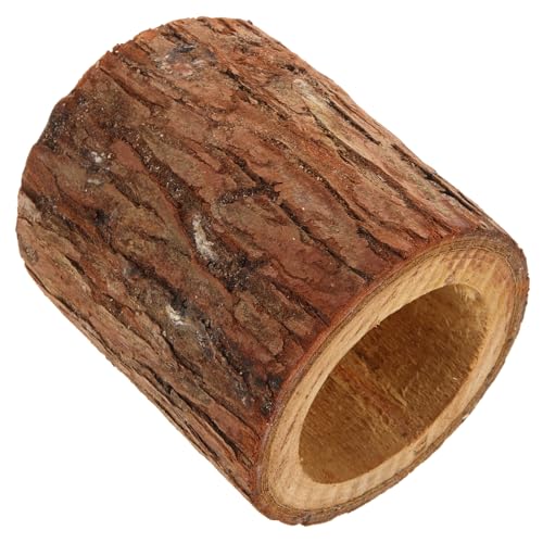 Gadpiparty Blumentopf aus Holz Holzplanter Blumentopf für Sukkulenten Holz Blumenkübel Kreativer Holz-Blumentopf Netz Stumpf Sukkulenten Pflanzer Gartenzubehör Pflanzgefäß aus Holz Coffee von Gadpiparty