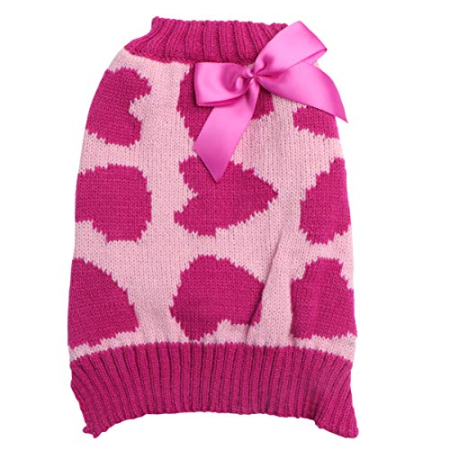 Gadpiparty Valentinstag Hundekostüm Anzug Mantel Mit Hundeherzmuster Warmer Welpenpyjama Kätzchen-Pullover Schöner Welpenpullover Strickwaren Für Haustiere Rollkragen Kabel Liebhaber Der Hund von Gadpiparty